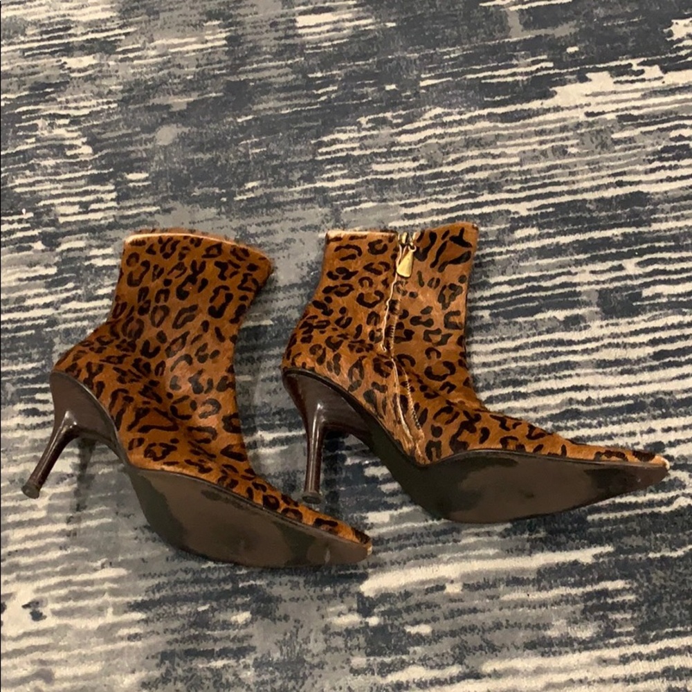 Leopard Print High Heeled Booties